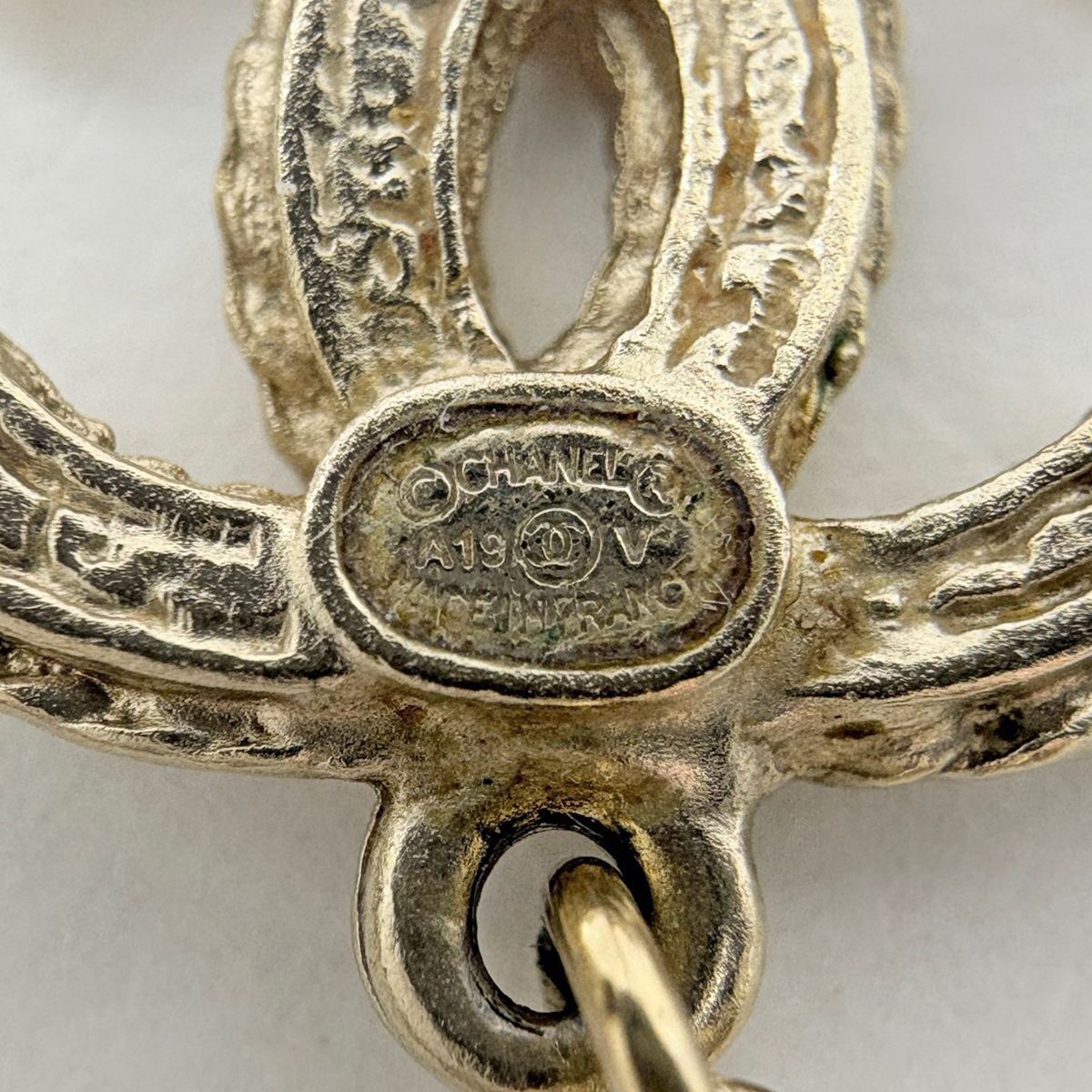 Chanel Earrings CC Logo Flower Swing Rhinestone Gold — view 5