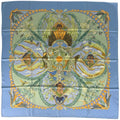 Hermes Carre 90 Amazonia Scarf Silk Blue Multicolor