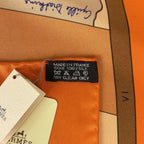 Hermes Carre 90 le Monde Est Vaste Scarf World Map Silk Orange Multicolor — view 2