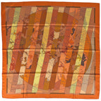 Hermes Carre 90 le Monde Est Vaste Scarf World Map Silk Orange Multicolor
