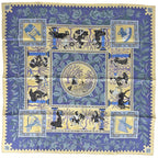 Hermes Carre 90 Kymbala Scarf Ancient Rome Silk Yellow Purple Multicolor