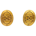 Chanel Earrings CC Logo Gold Plated