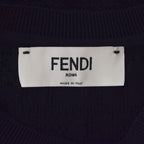 Fendi T-Shirt Knit Sweater Short Sleeve Crew Neck FF Logo Zucca Pattern — view 4