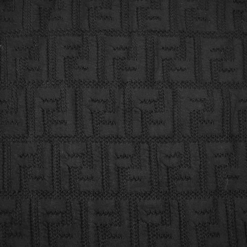 Fendi T-Shirt Knit Sweater Short Sleeve Crew Neck FF Logo Zucca Pattern — view 6