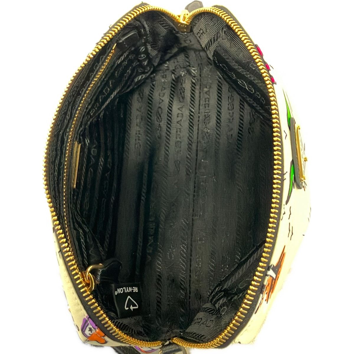 Prada Pouch Ivory Pink Multi Surfing Pattern — view 4