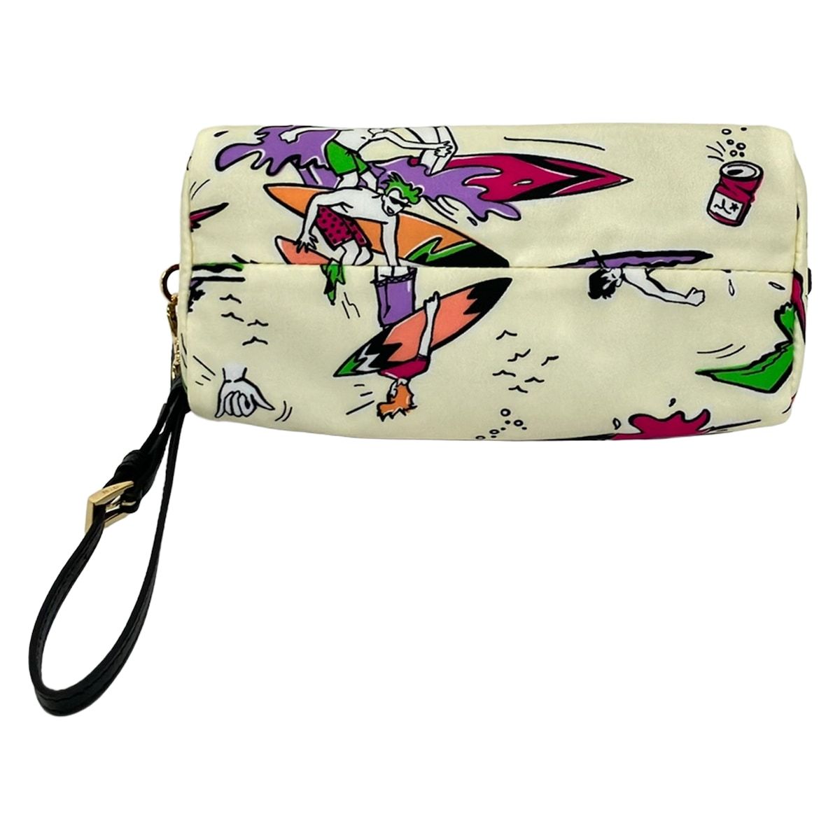Prada Pouch Ivory Pink Multi Surfing Pattern — view 3