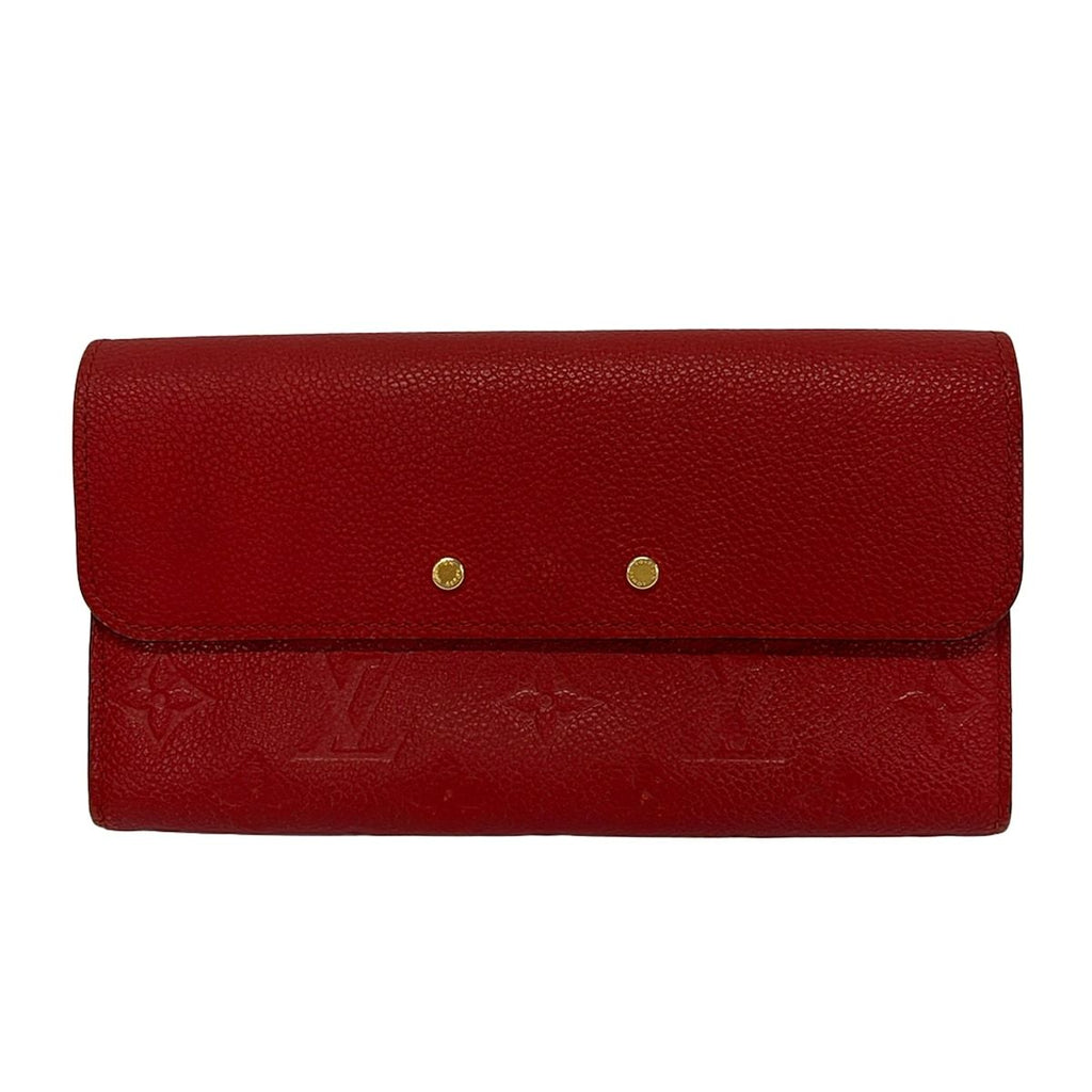 Louis Vuitton Wallet Monogram Empreinte Portefeuille Pont Neuf Cerise Leather