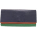 Louis Vuitton Portefeuille Flor Epi Navy Green Orange Wallet