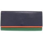 Louis Vuitton Portefeuille Flor Epi Navy Green Orange Wallet