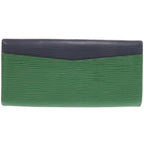 Louis Vuitton Portefeuille Flor Epi Navy Green Orange Wallet — view 3