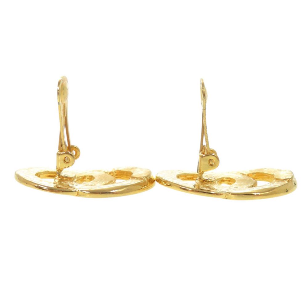 Celine Vintage Double Circle Logo Metal Gold Earrings — view 3