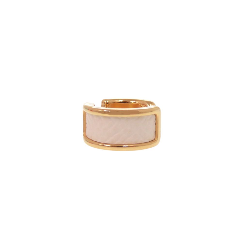 Hermes Olympe PM Leather Plated White Gold Single Earring — view 3
