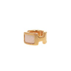 Hermes Olympe PM Leather Plated White Gold Single Earring
