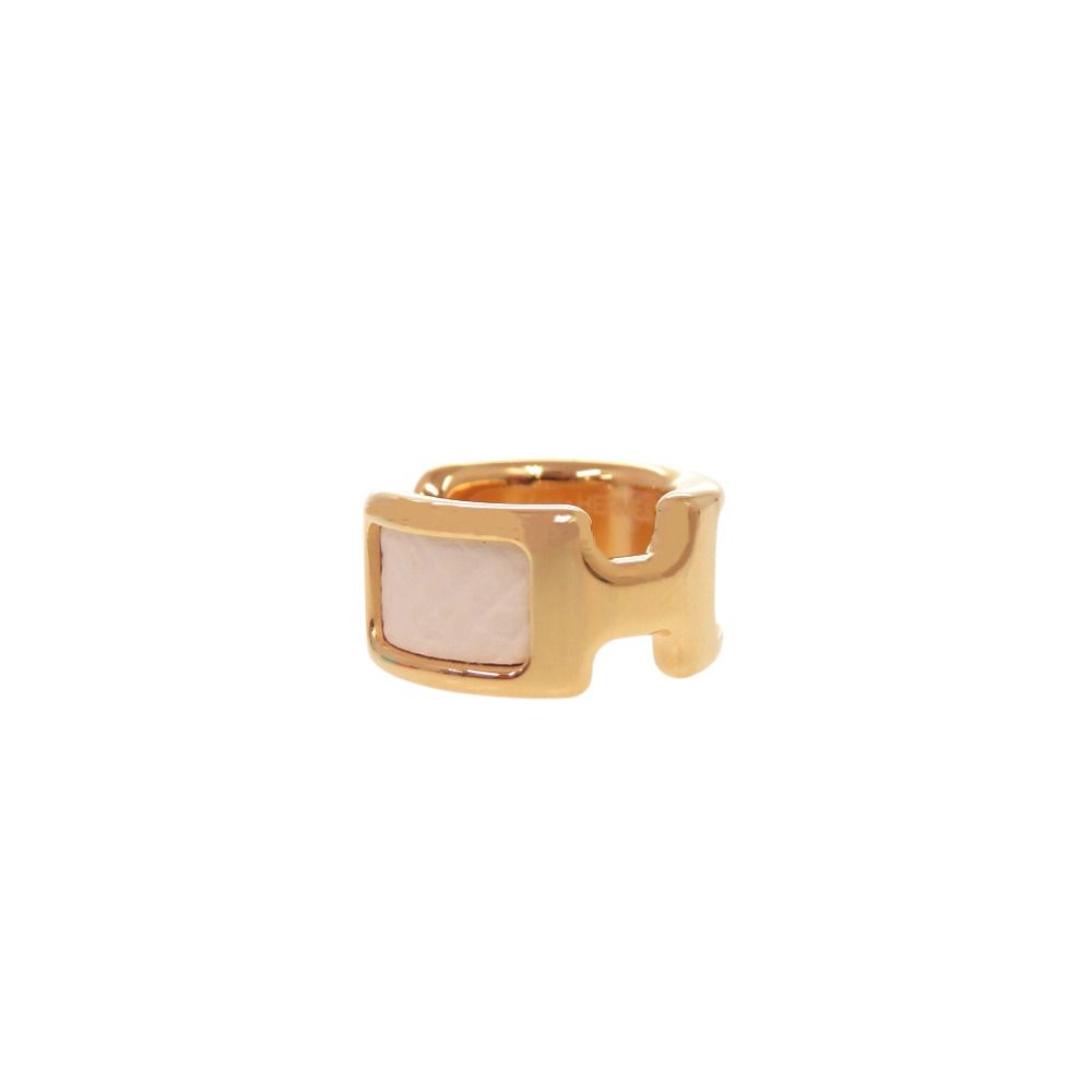 Hermes Olympe PM Leather Plated White Gold Single Earring