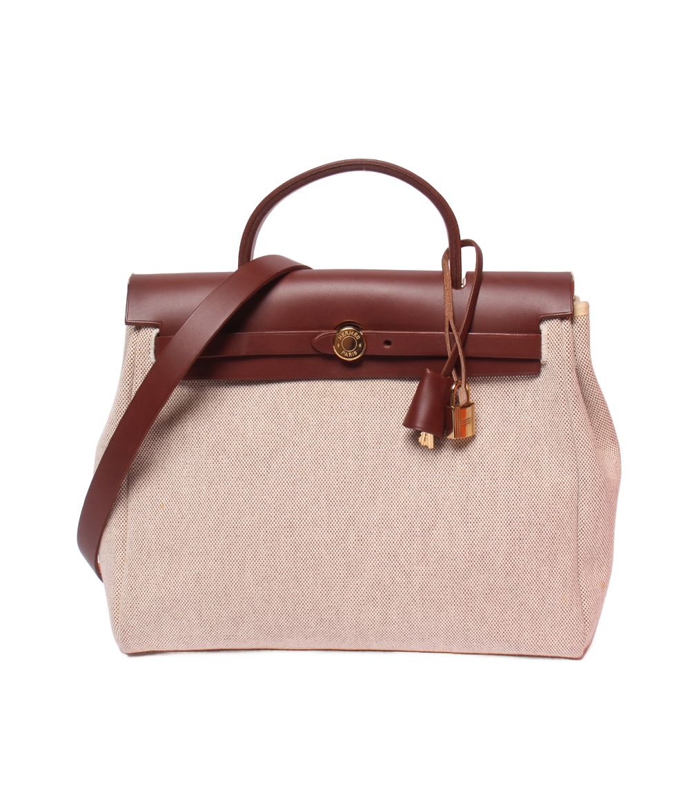 Hermes 2-Way Shoulder Bag Gold Herbag PM