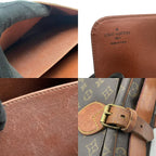 Louis Vuitton Monogram Shoulder Bag Crossbody Cross Body Pochette Leather Brown — view 9