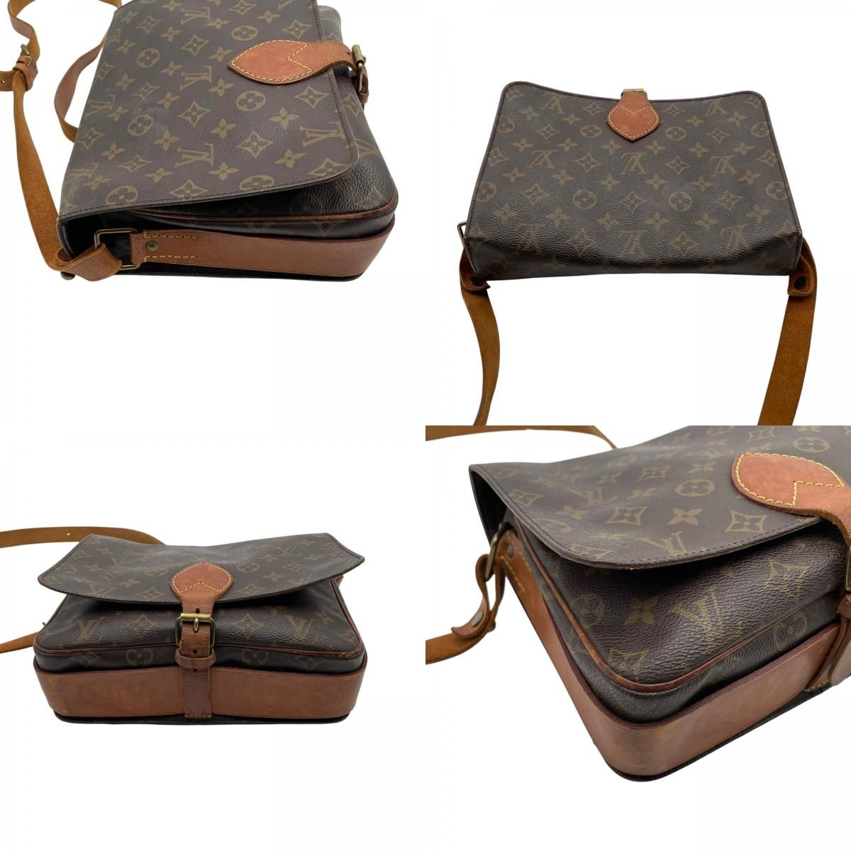 Louis Vuitton Monogram Shoulder Bag Crossbody Cross Body Pochette Leather Brown — view 7