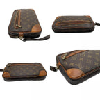 Louis Vuitton Monogram Marly Dragonne Clutch Secondbag Leather Brown Gold — view 7