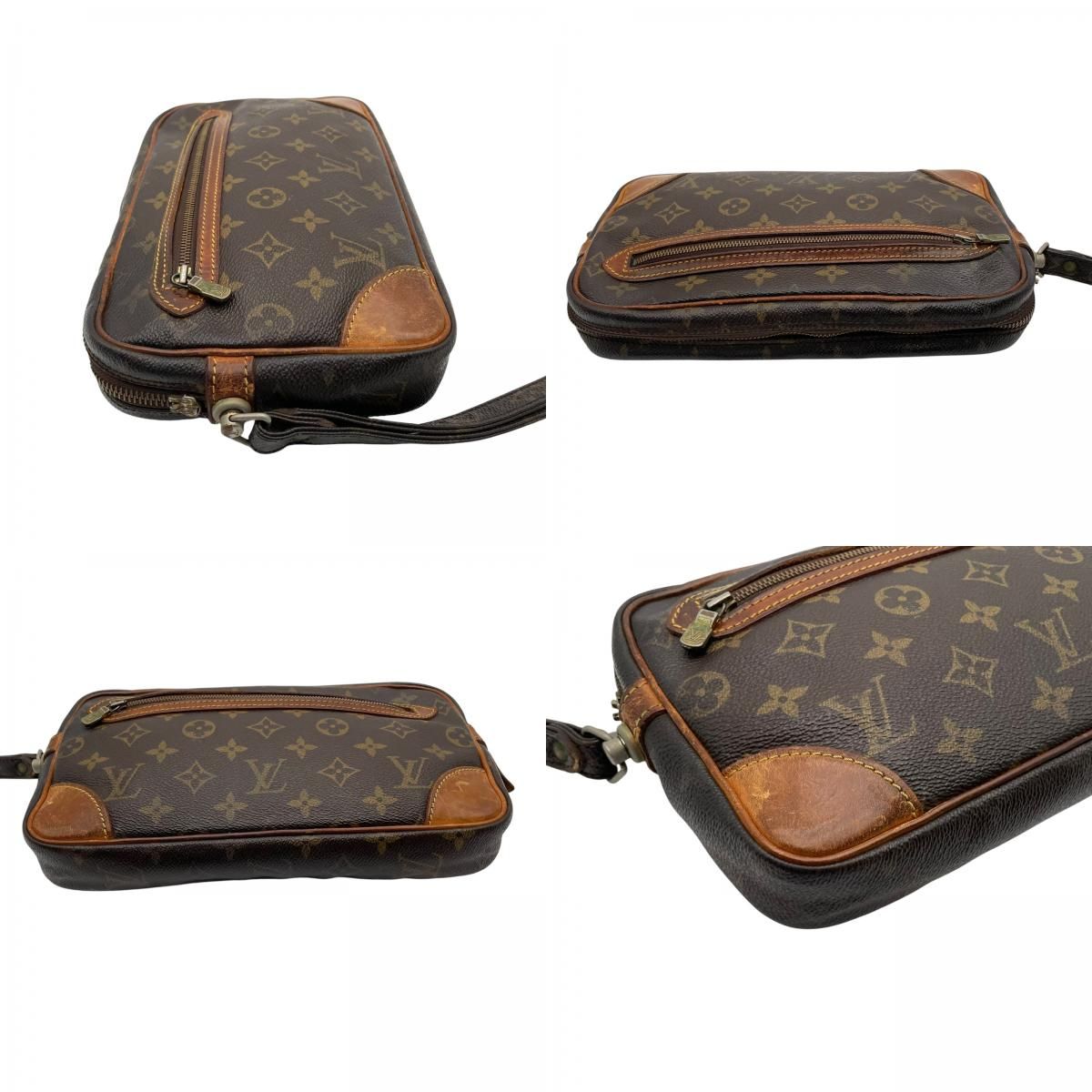 Louis Vuitton Monogram Marly Dragonne Clutch Secondbag Leather Brown Gold — view 7