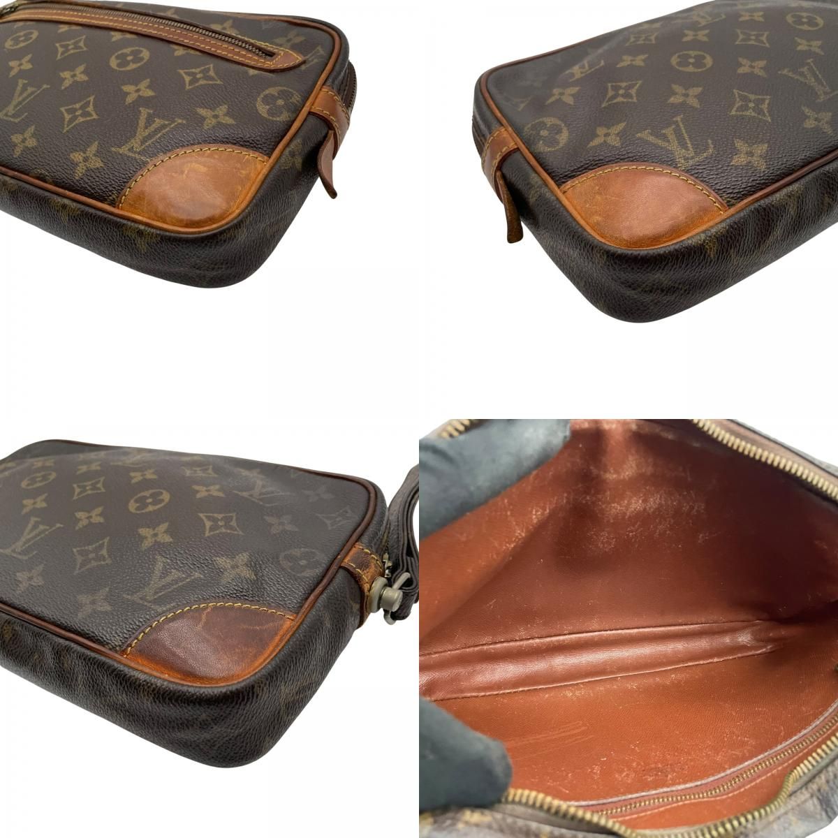 Louis Vuitton Monogram Marly Dragonne Clutch Secondbag Leather Brown Gold — view 8