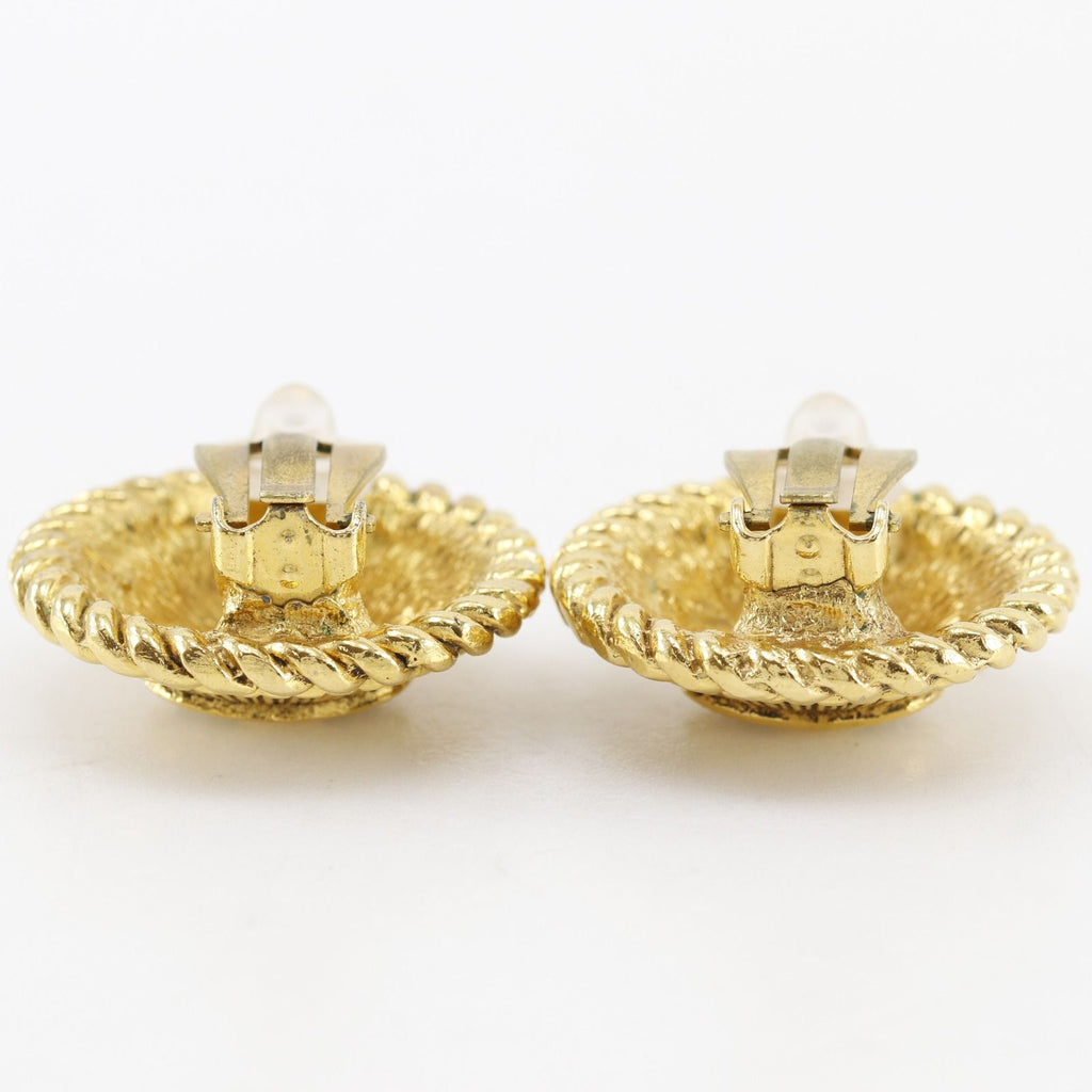 Chanel CC Logo Vintage Gold Plated Earrings — view 6