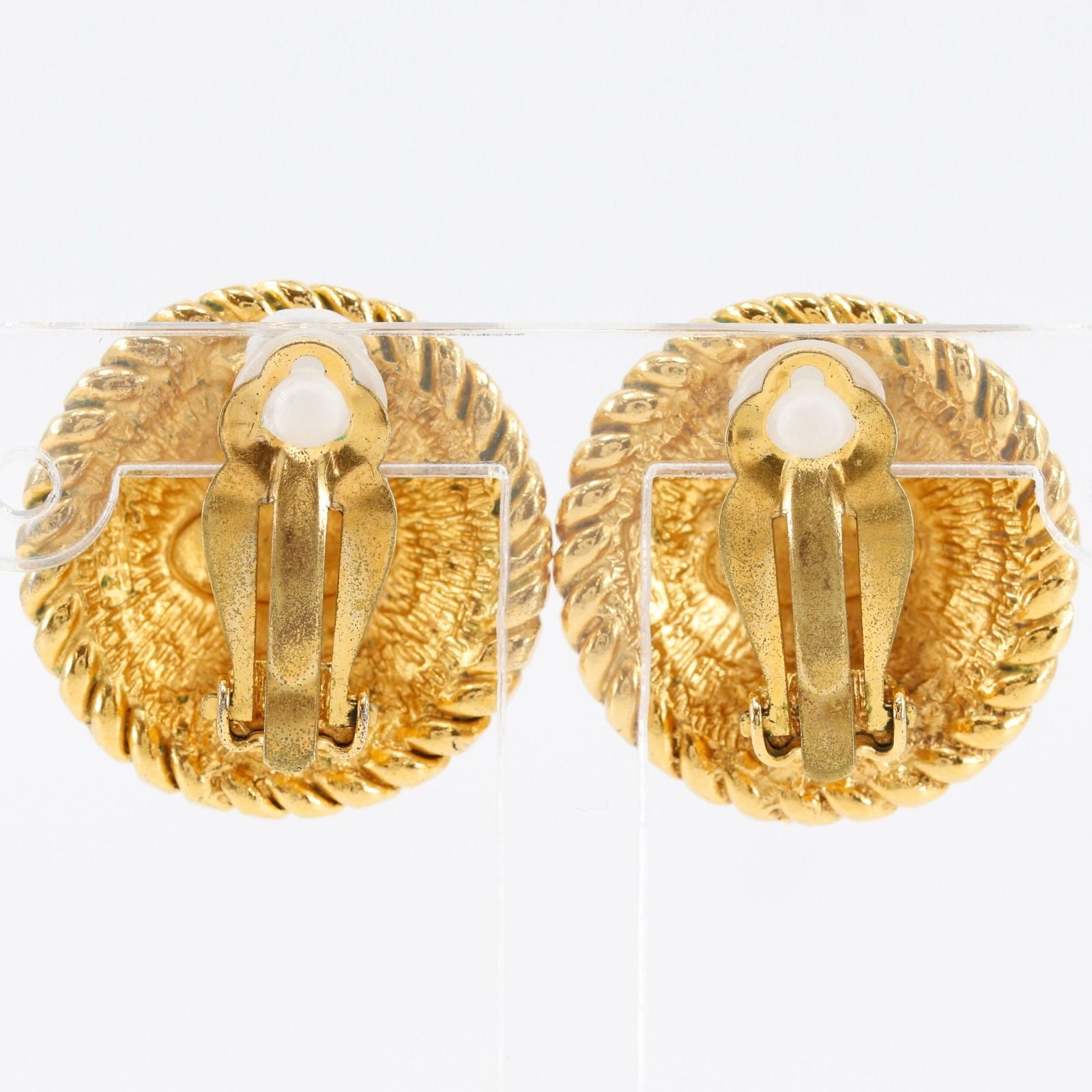 Chanel CC Logo Vintage Gold Plated Earrings — view 3