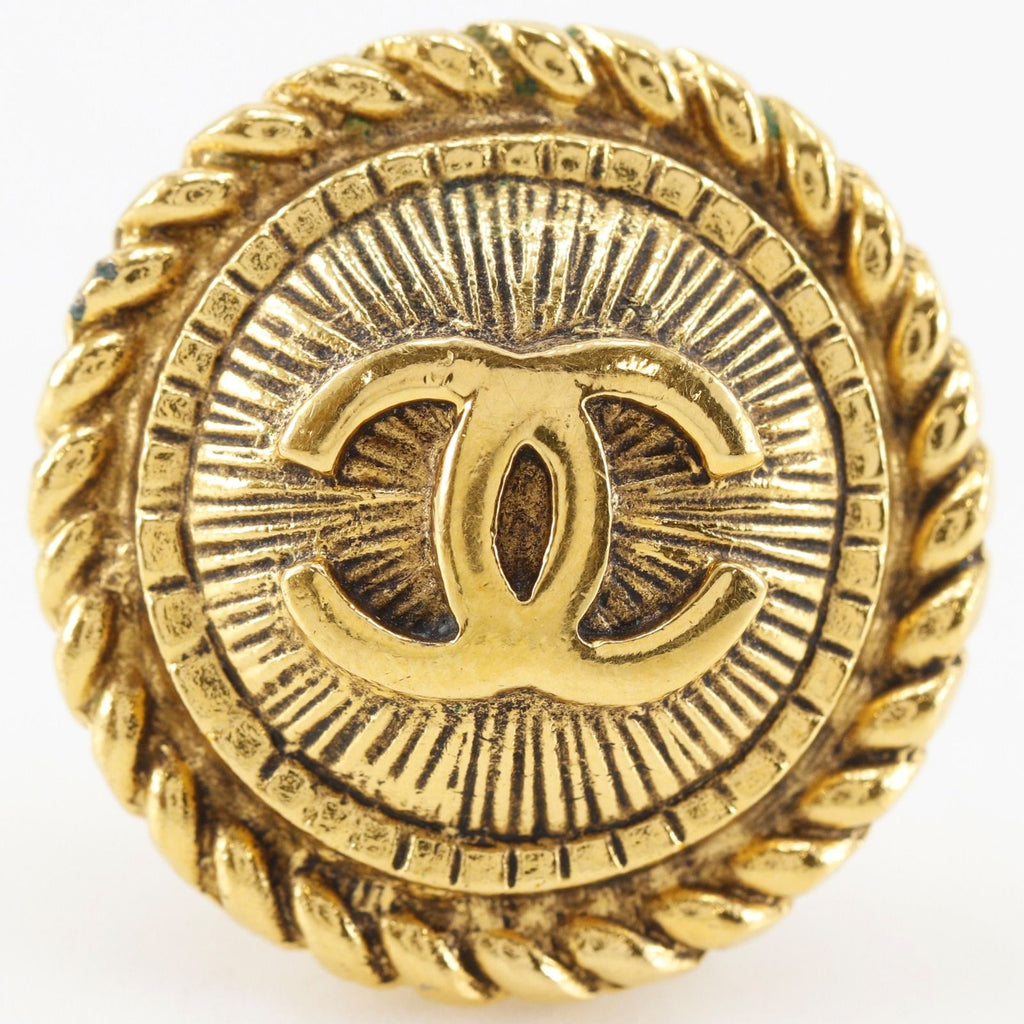 Chanel CC Logo Vintage Gold Plated Earrings — view 7