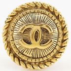 Chanel CC Logo Vintage Gold Plated Earrings — view 7