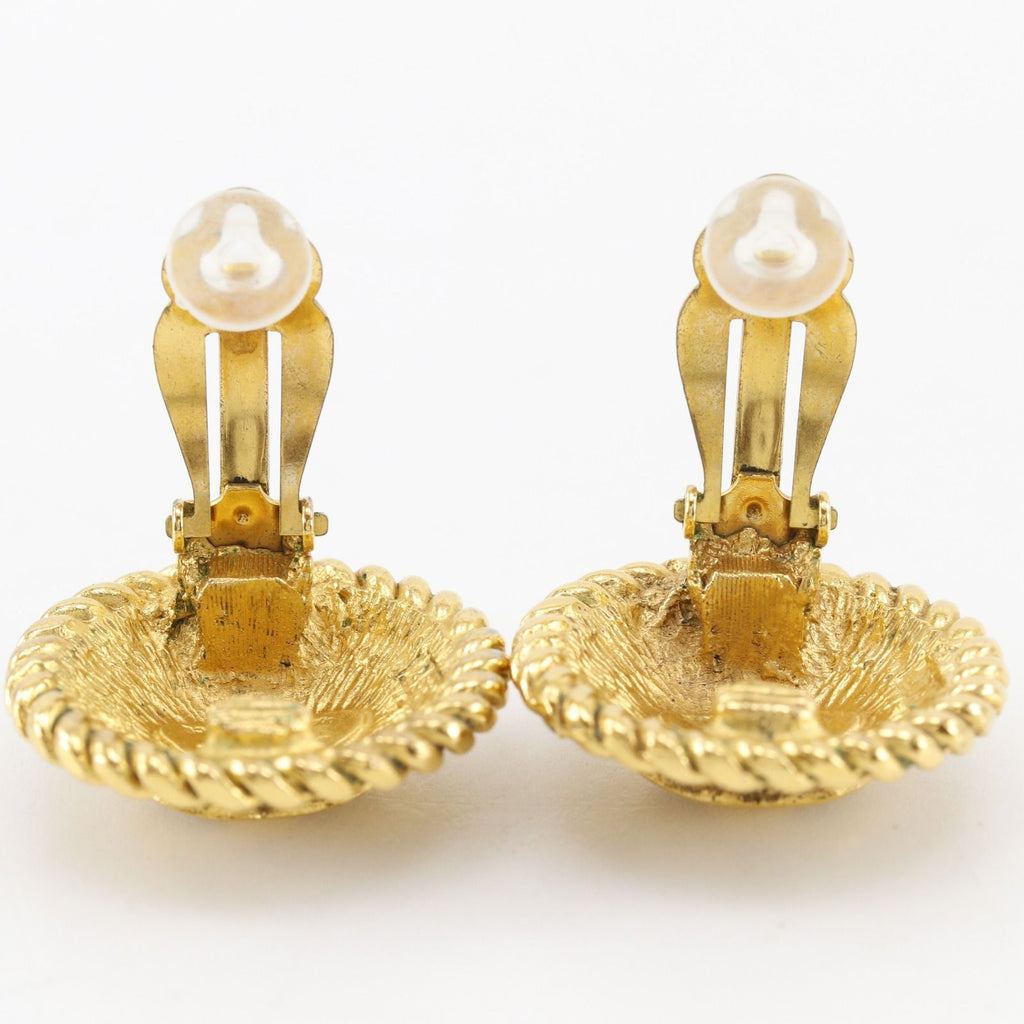 Chanel CC Logo Vintage Gold Plated Earrings — view 4