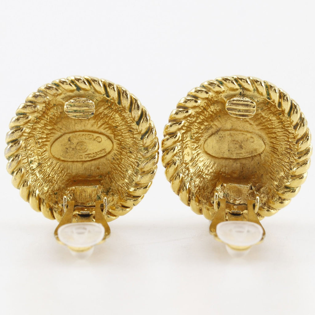 Chanel CC Logo Vintage Gold Plated Earrings — view 5