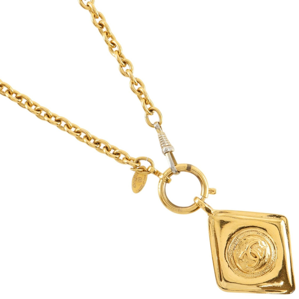 Chanel CC Logo Vintage Gold Plated Necklace