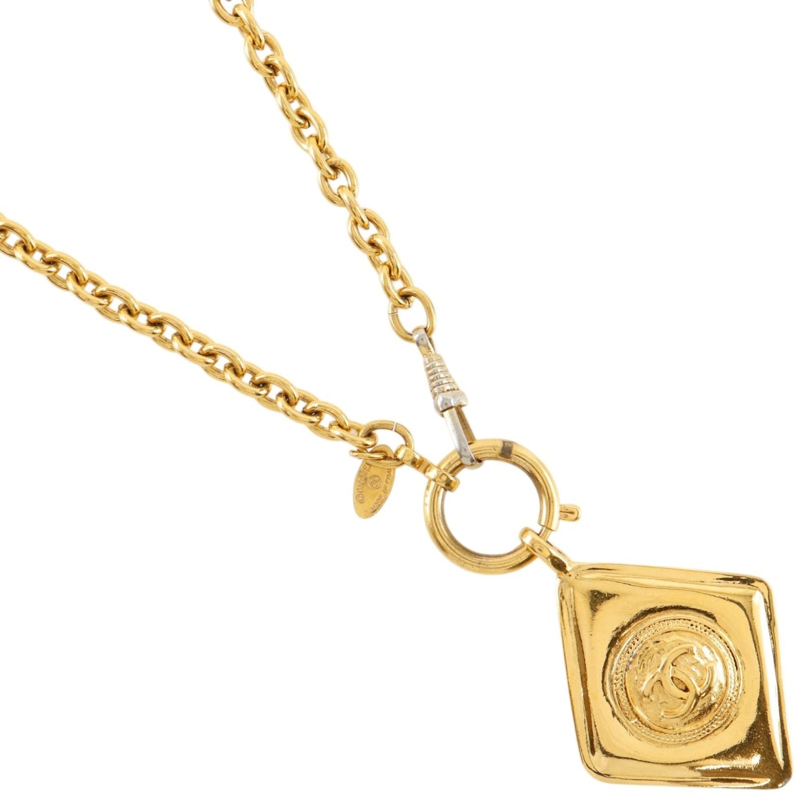 Chanel CC Logo Vintage Gold Plated Necklace