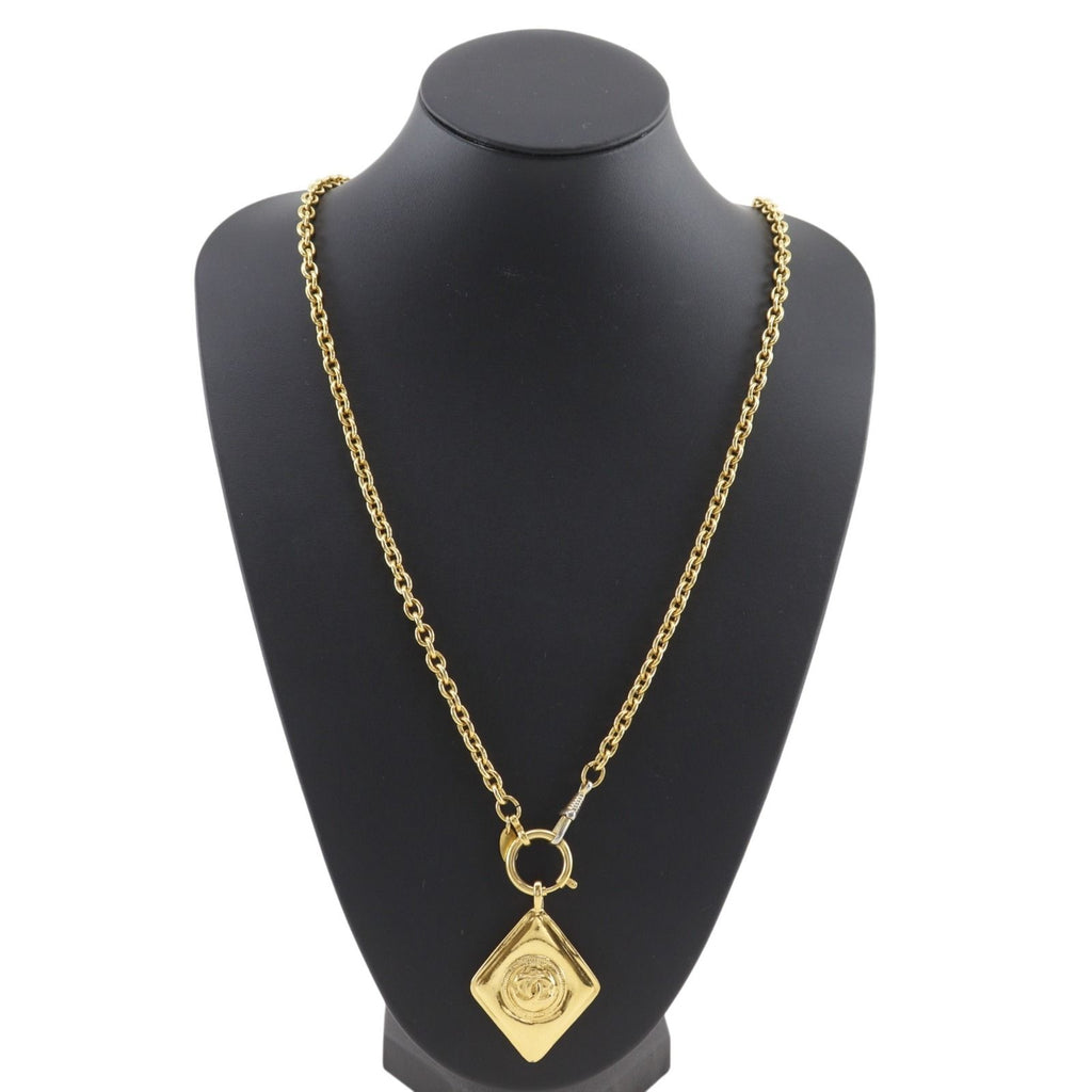 Chanel CC Logo Vintage Gold Plated Necklace — view 2