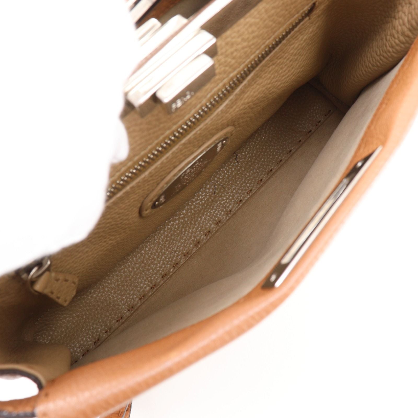 Fendi Peekaboo Selleria 2-Way Shoulder Calf Brown Handbag — view 6