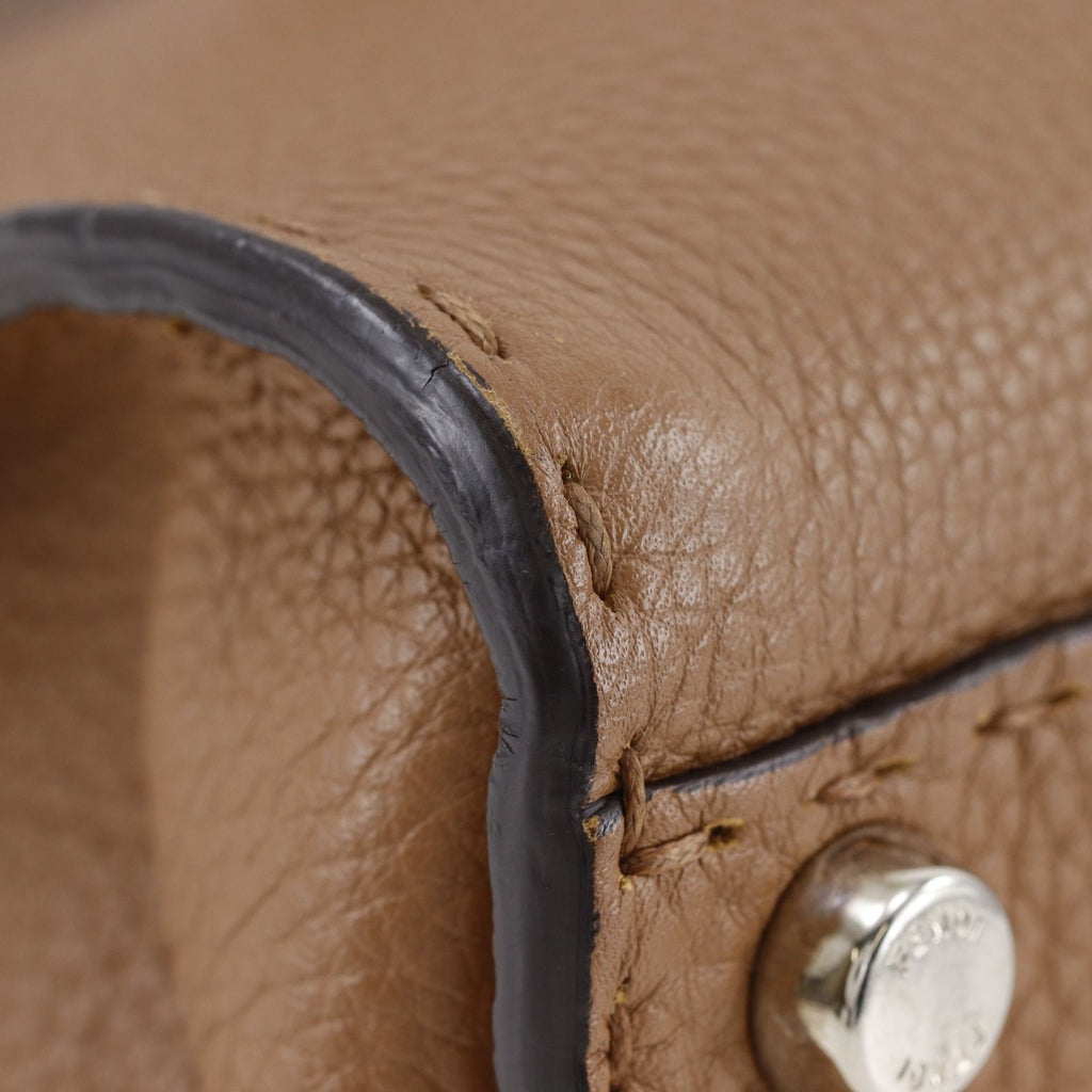 Fendi Peekaboo Selleria 2-Way Shoulder Calf Brown Handbag — view 4