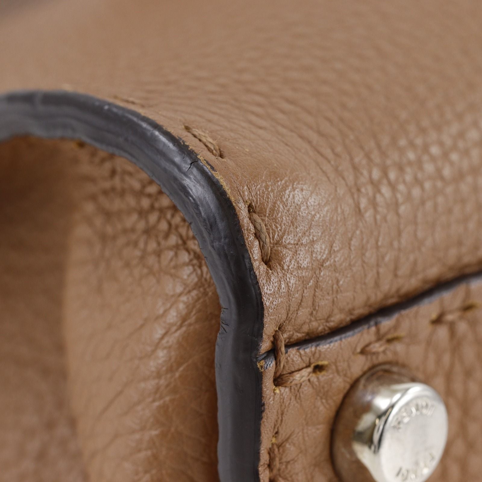 Fendi Peekaboo Selleria 2-Way Shoulder Calf Brown Handbag — view 4