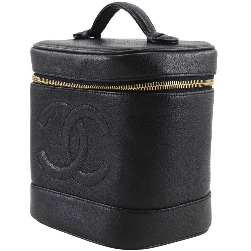 Chanel CC Logo Caviar Leather Black Vanity — view 2