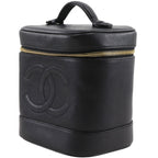 Chanel CC Logo Caviar Leather Black Vanity — view 2