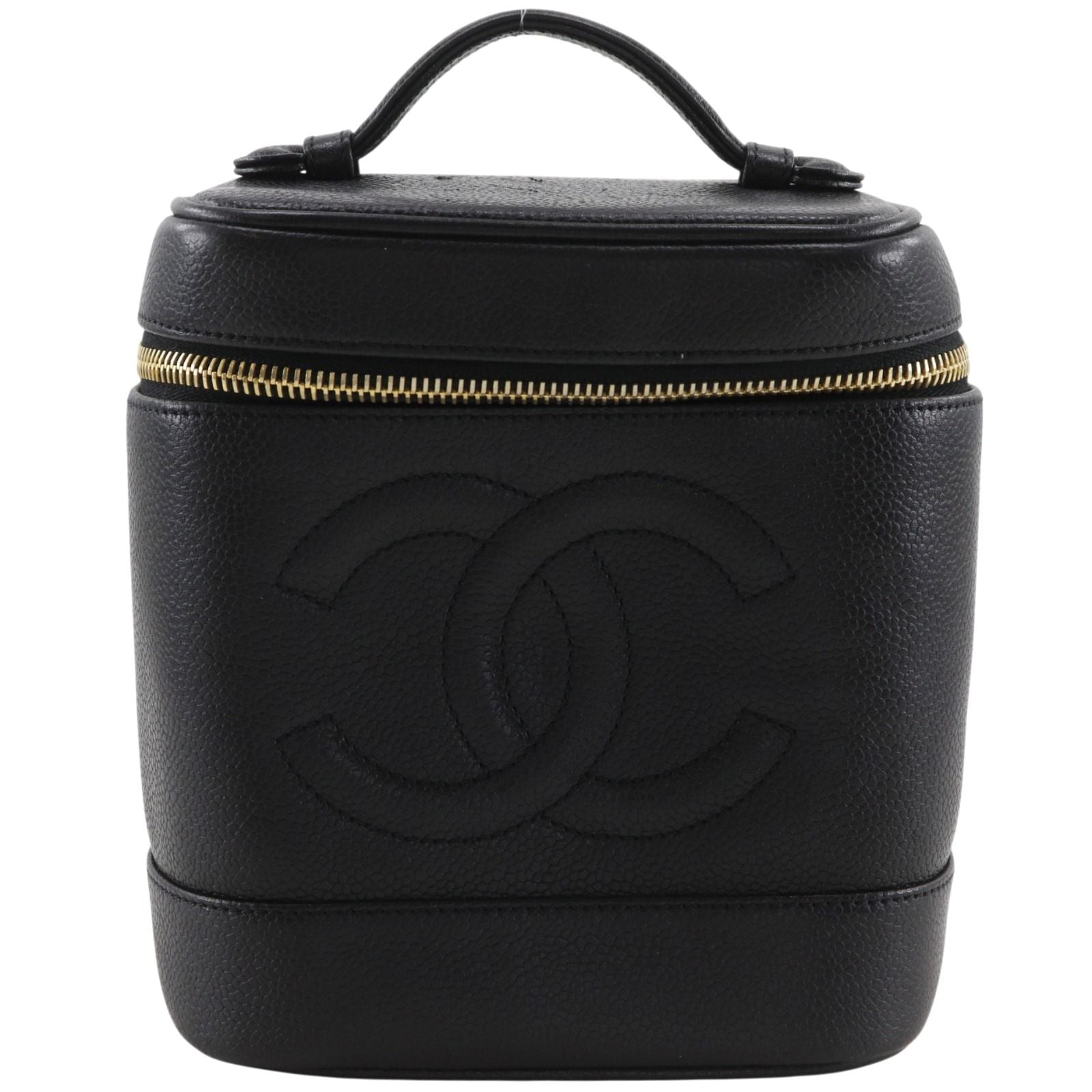 Chanel CC Logo Caviar Leather Black Vanity