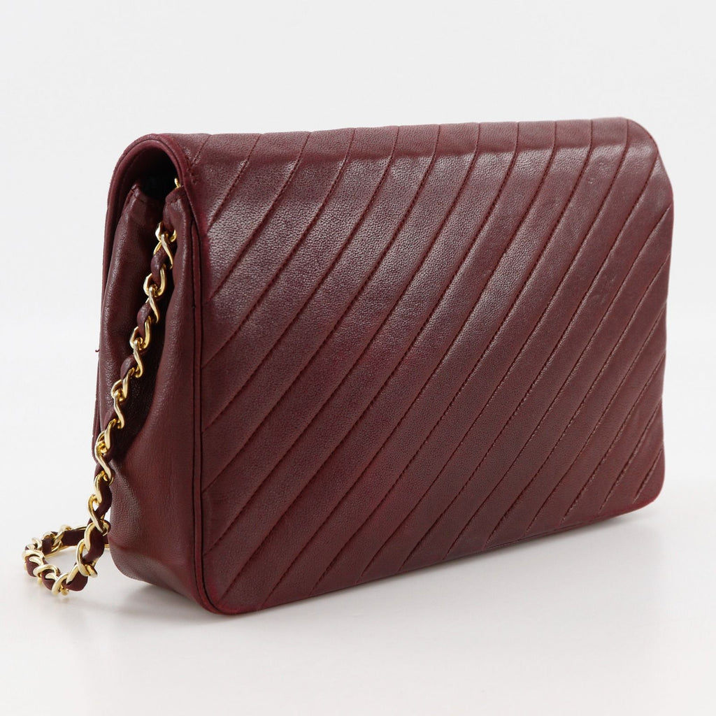 Chanel Blanc Chain Shoulder Vintage Calf Bordeaux — view 3