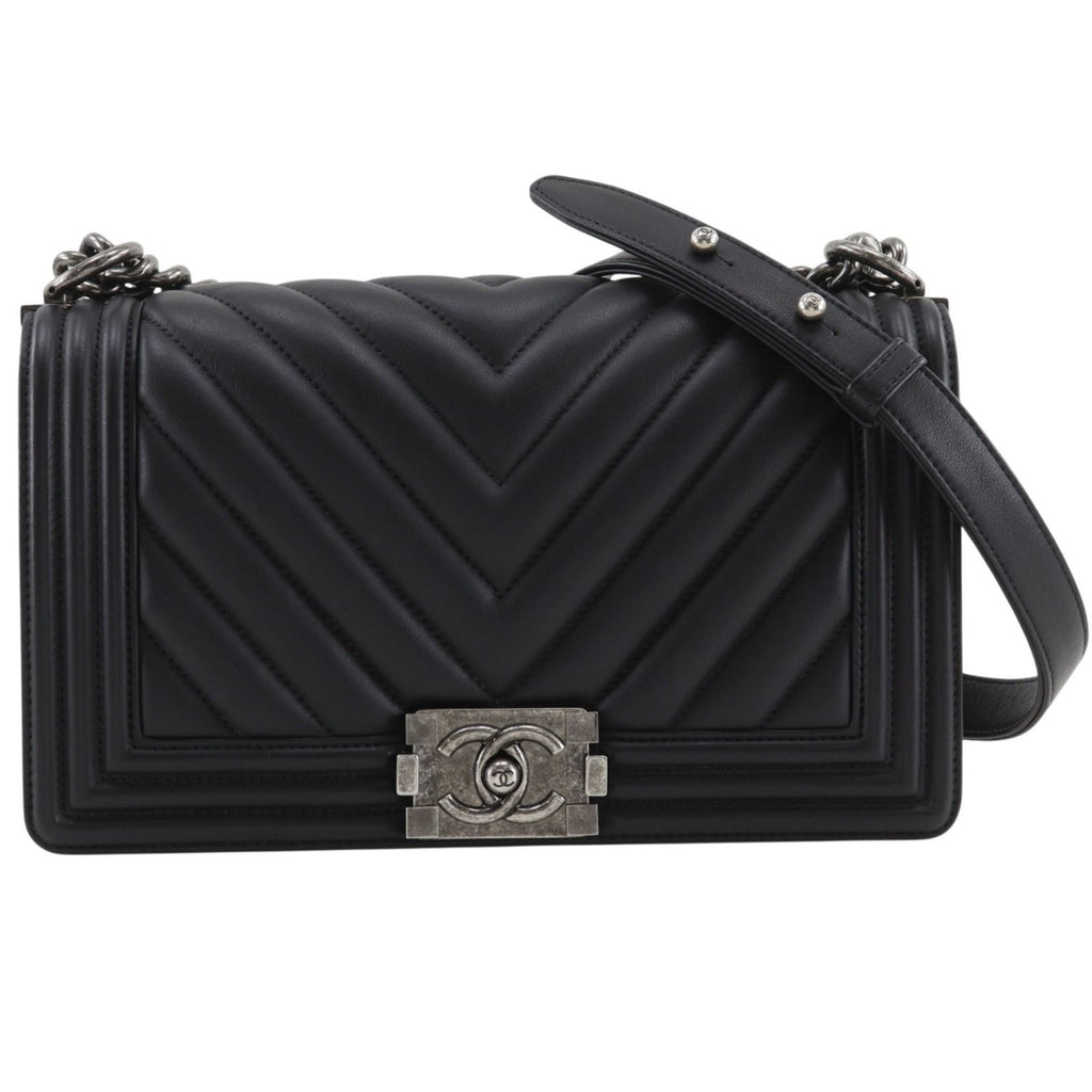 Chanel Boy 25 Chain Shoulder Calf Black