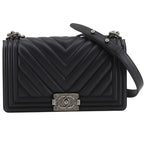 Chanel Boy 25 Chain Shoulder Calf Black