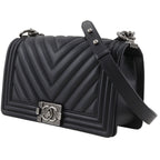Chanel Boy 25 Chain Shoulder Calf Black — view 2