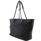 Chanel Chain Tote Quilted CC Logo Caviar Leather Black — view 2