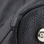 Chanel Chain Tote Quilted CC Logo Caviar Leather Black — view 4