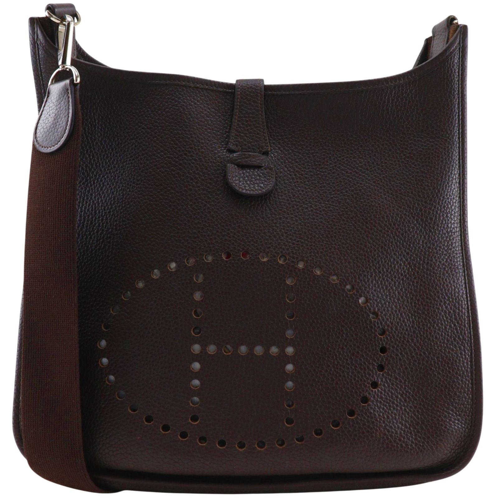 Hermes Evelyne Taurillon Clemence Brown Shoulder
