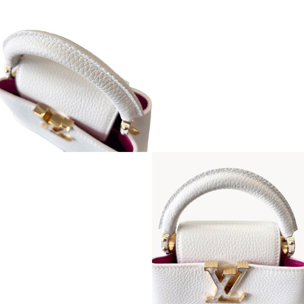 Louis Vuitton Capucines Shoulder Bag Mini Capuchel White Pink Leather Crossbody — view 7