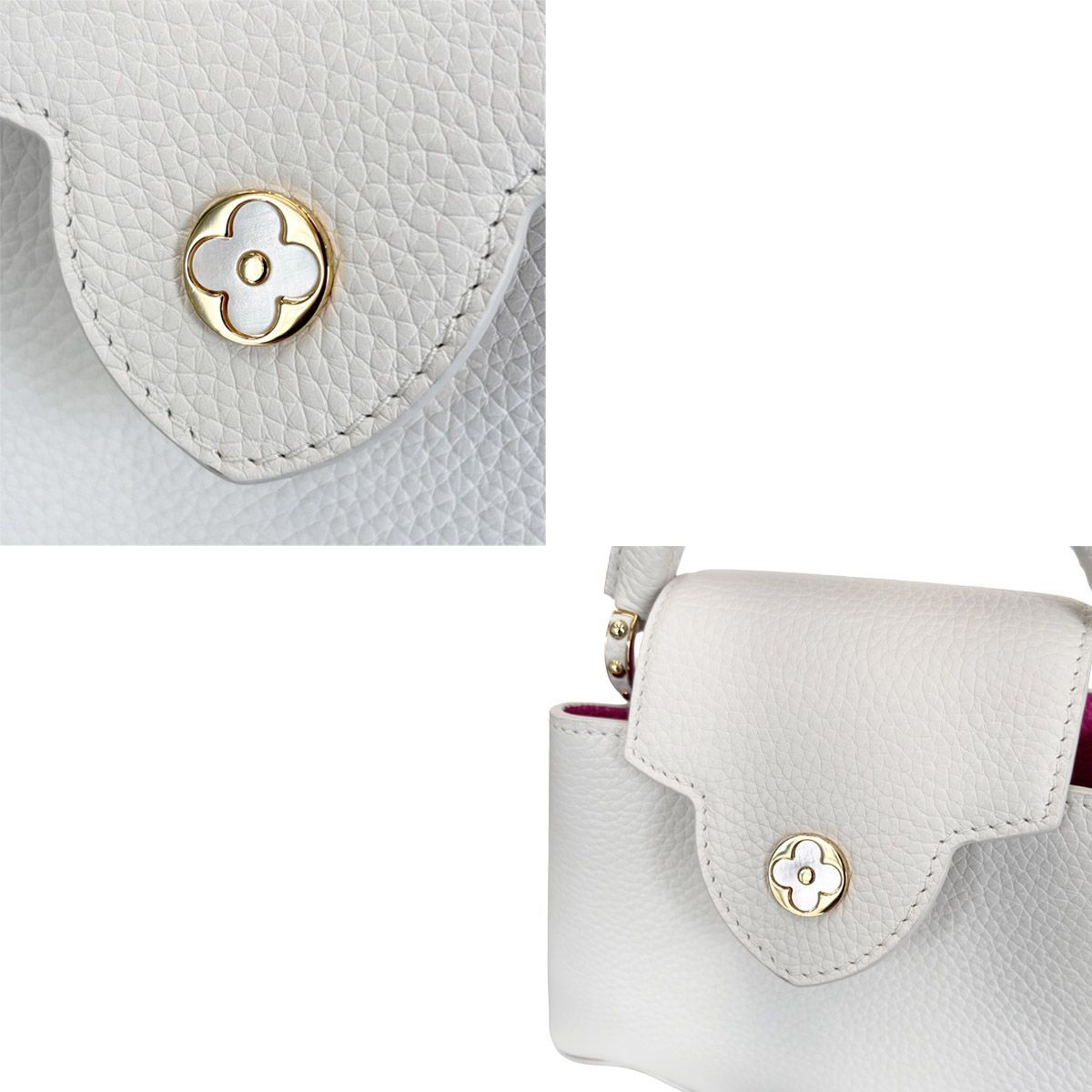 Louis Vuitton Capucines Shoulder Bag Mini Capuchel White Pink Leather Crossbody — view 8