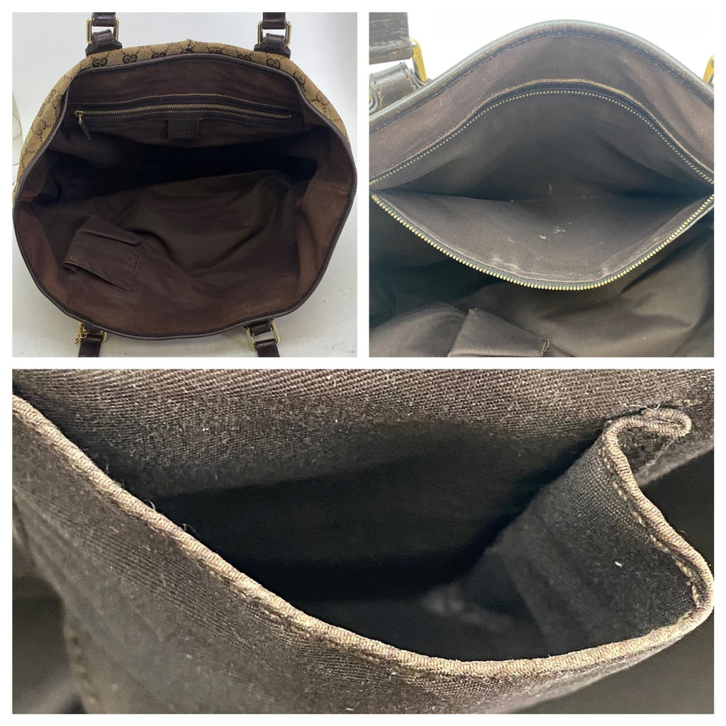 Gucci GG Canvas Tote Webbing Line Brown — view 8