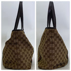 Gucci GG Canvas Tote Webbing Line Brown — view 7